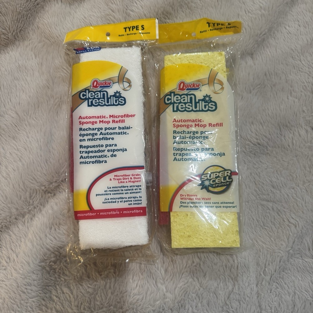 Quickie clean results Automatic Sponge Mop Refill Type S Microban X2 Old Stock